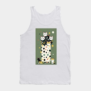 Polka Dot Purr-fection: A Feline Symphony Tank Top